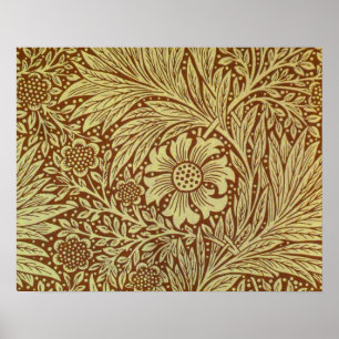 William Morris Marigold Antique Flower Pattern Poster