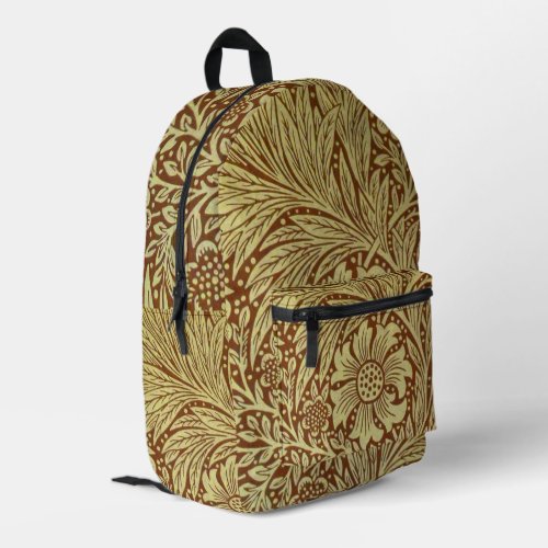 William Morris Marigold Antique Flower Pattern Printed Backpack