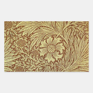 William Morris Marigold Antique Flower Pattern Rectangular Sticker