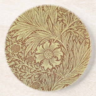 William Morris Marigold Antique Flower Pattern Sandstone Coaster