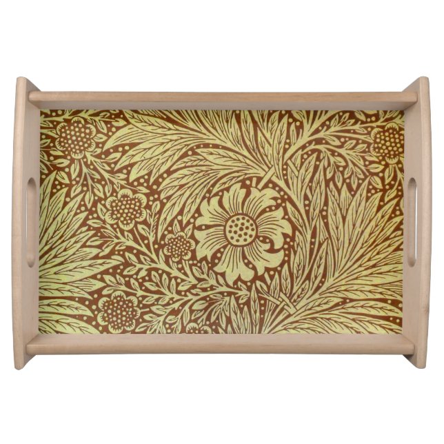 William Morris Marigold Antique Flower Pattern Serving Tray (Front)