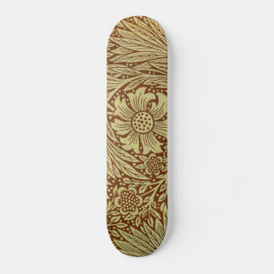 William Morris Marigold Antique Flower Pattern Skateboard