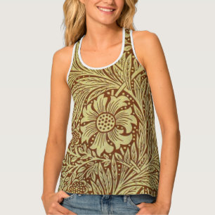 William Morris Marigold Antique Flower Pattern Tank Top