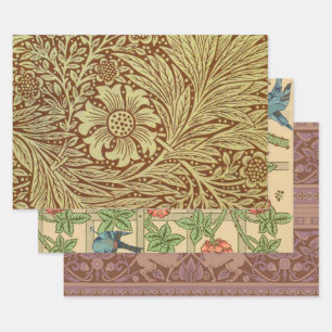 William Morris Marigold Antique Flower Pattern Wrapping Paper Sheets