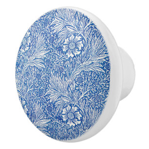 William Morris Marigold Blue  Ceramic Knob