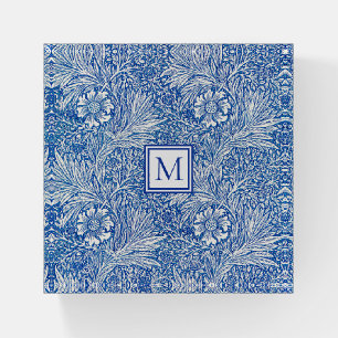 William Morris Marigold Blue Monogram Paperweight