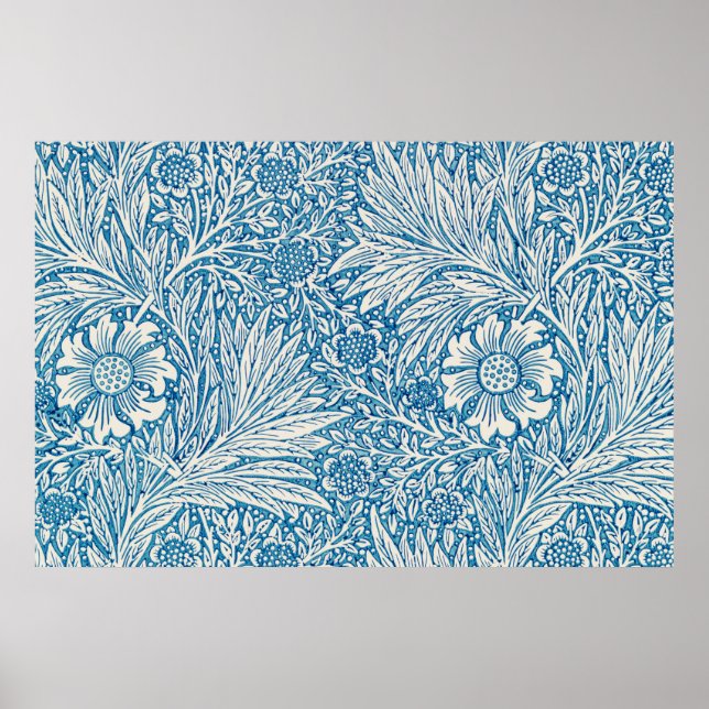 William Morris marigold blue pattern  Poster (Front)