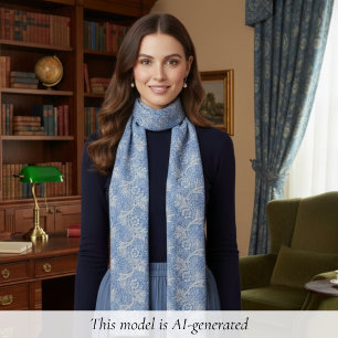 William Morris Marigold Blue Scarf