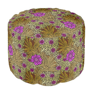 William Morris Marigold, Brown, Beige and Violet  Pouf