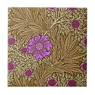 William Morris Marigold, Brown, Beige and Violet Tile
