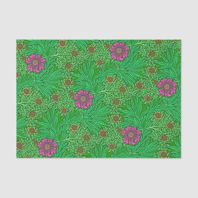 William Morris Marigold, Emerald Green & Fuchsia Tissue Paper (Front)