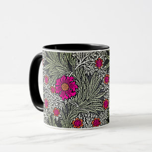 William Morris Marigold, Gray / Grey, and Fuchsia Mug