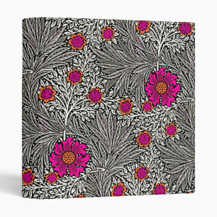William Morris Marigold, Gray / Grey, and White Binder