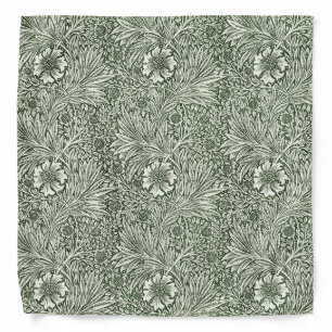 William Morris Marigold Green Floral Art Print Bandana
