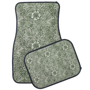 William Morris Marigold Green Floral Art Print Car Floor Mat