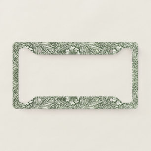 William Morris Marigold Green Floral Art Print License Plate Frame