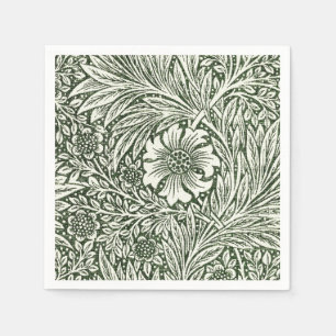 William Morris Marigold Green Floral Art Print Napkins