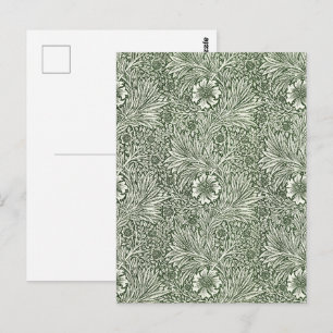 William Morris Marigold Green Floral Art Print Postcard