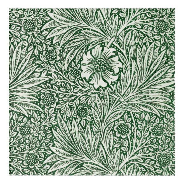 william morris marigold green floral flower acrylic print (Front)