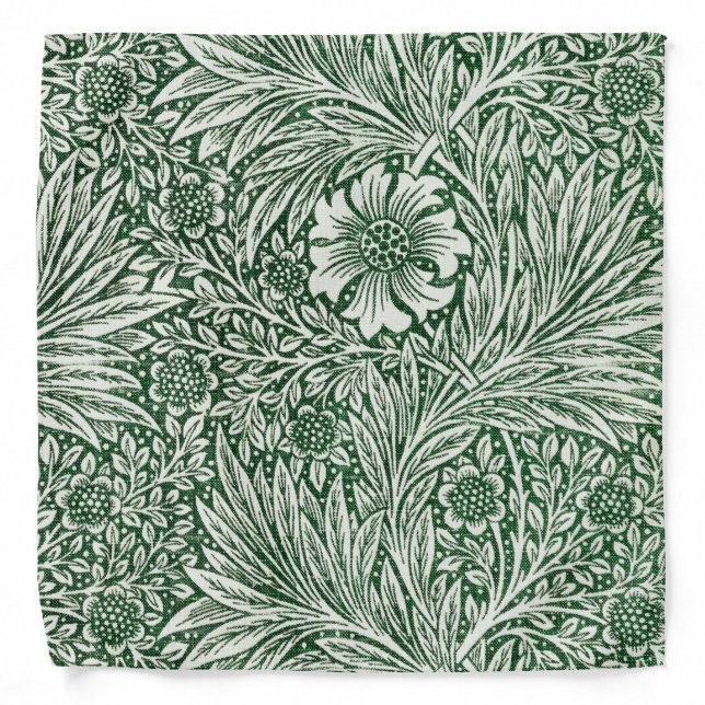 william morris marigold green floral flower bandana (Front)