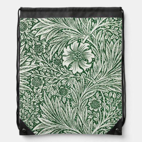 william morris marigold green floral flower drawstring bag