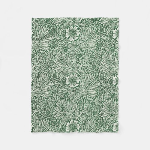 william morris marigold green floral flower fleece blanket