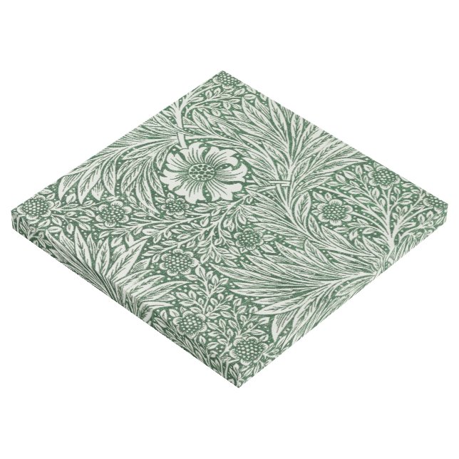 william morris marigold green floral flower gallery wrap (3/4)