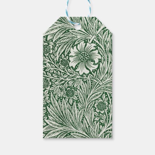 william morris marigold green floral flower gift tags