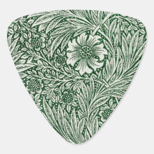 william morris marigold green floral flower guitar pick
