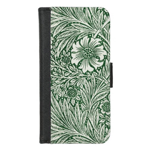 william morris marigold green floral flower iPhone 87 wallet case