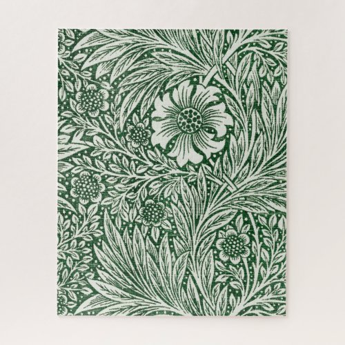 william morris marigold green floral flower jigsaw puzzle