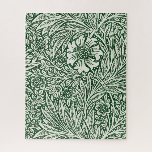 william morris marigold green floral flower jigsaw puzzle (Vertical)