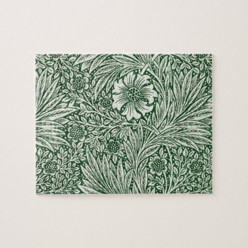 william morris marigold green floral flower jigsaw puzzle