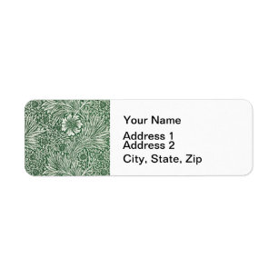 william morris marigold green floral flower label