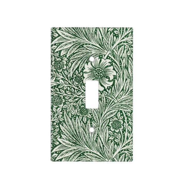 william morris marigold green floral flower light switch cover (Front)