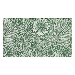 william morris marigold green floral flower name tag