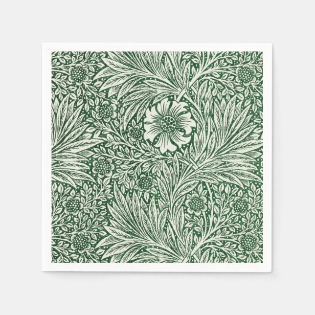 william morris marigold green floral flower napkins (Front)