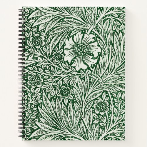 william morris marigold green floral flower notebook