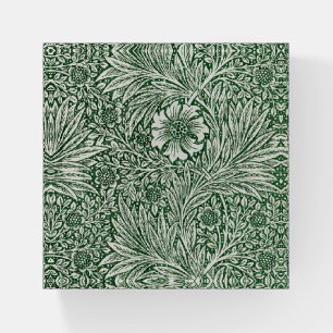 william morris marigold green floral flower paperweight