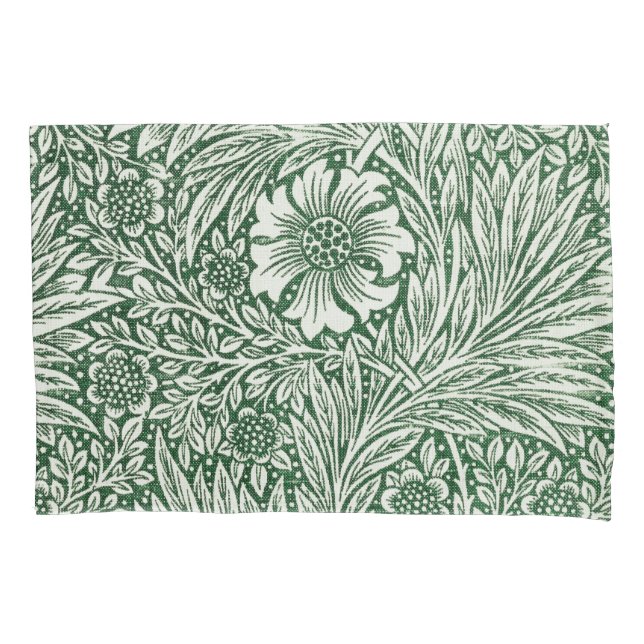 william morris marigold green floral flower pillow case (Front)
