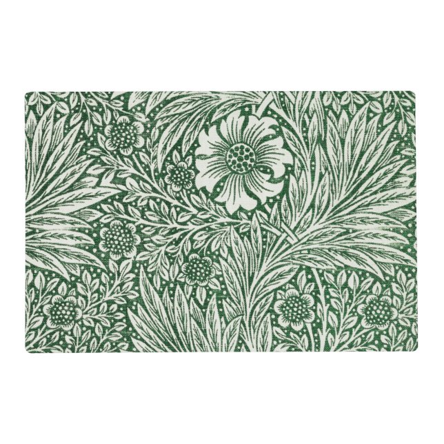 william morris marigold green floral flower placemat (Front)