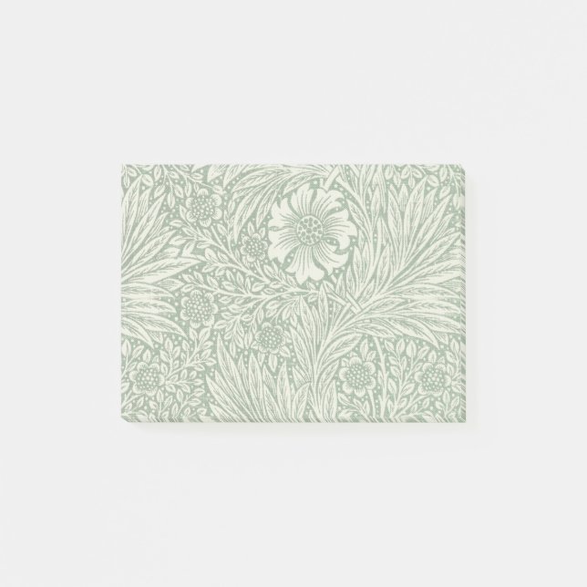 william morris marigold green floral flower post-it notes (Front)