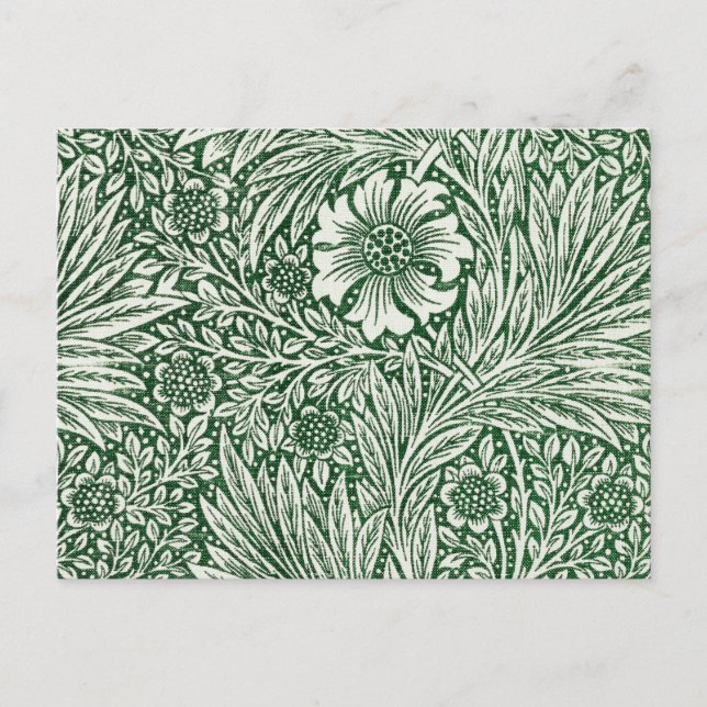 william morris marigold green floral flower postcard (Front)