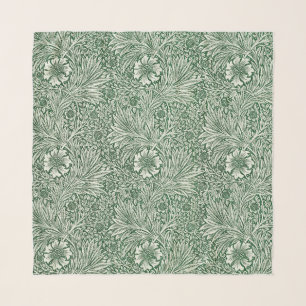 william morris marigold green floral flower scarf