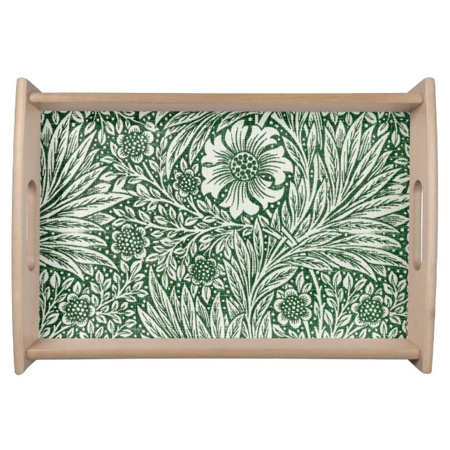 william morris marigold green floral flower serving tray (Front)