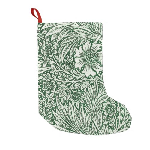 william morris marigold green floral flower small christmas stocking
