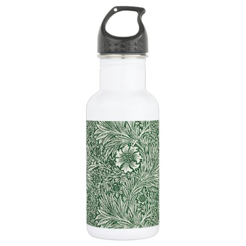 william morris marigold green floral flower stainless steel water bottle