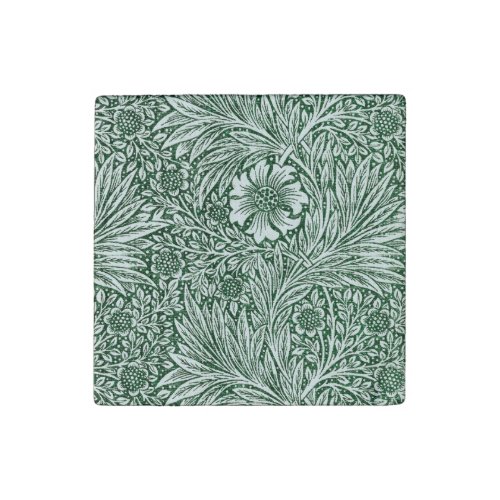 william morris marigold green floral flower stone magnet