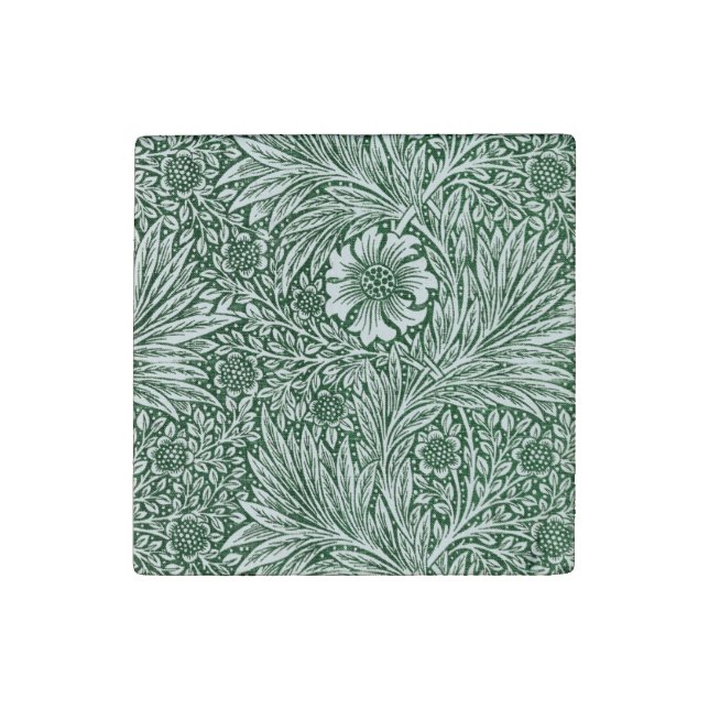 william morris marigold green floral flower stone magnet (Fourth Magnet)