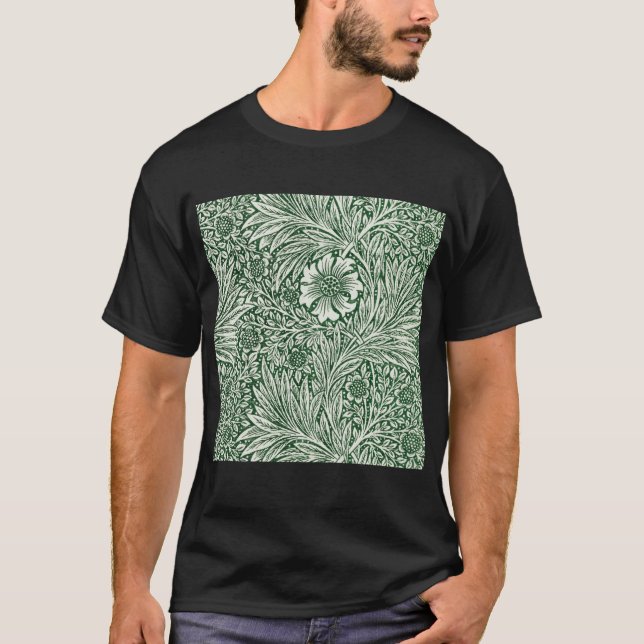 william morris marigold green floral flower T-Shirt (Front)